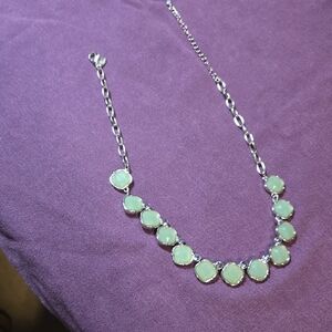 Elegant Silver and Green Necklace #3